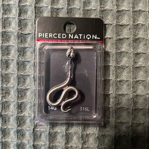 14G Silver Snake Belly Ring